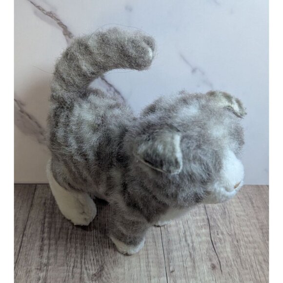 Douglas Cuddle Toys Gray & White Striped Cat Plush Stuffed Animal Realistic 9" - Picture 6 of 11